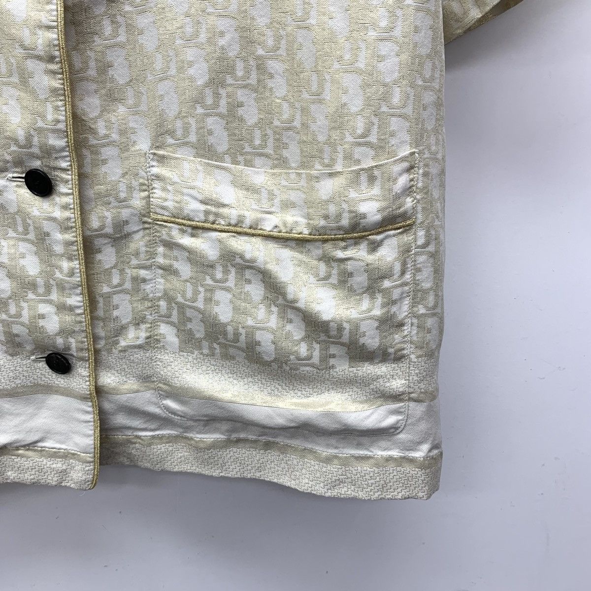 Dior Dior Jacquard All-over Print Silk Short Sleeve Shirt K26WX Size XS / US 0-2 / IT 36-38 - 4 Thumbnail