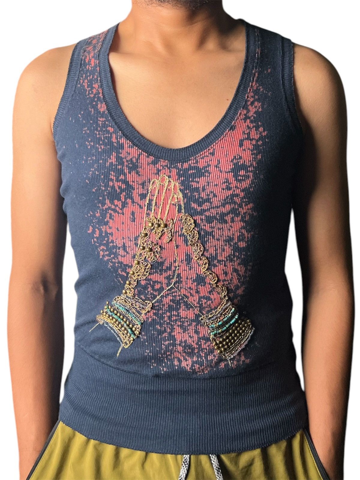 If Six Was Nine Combo Share Spirit Studded Hindu Prayer Metal Yarn Tank Top Size US XS / EU 42 / 0 - 7 Thumbnail