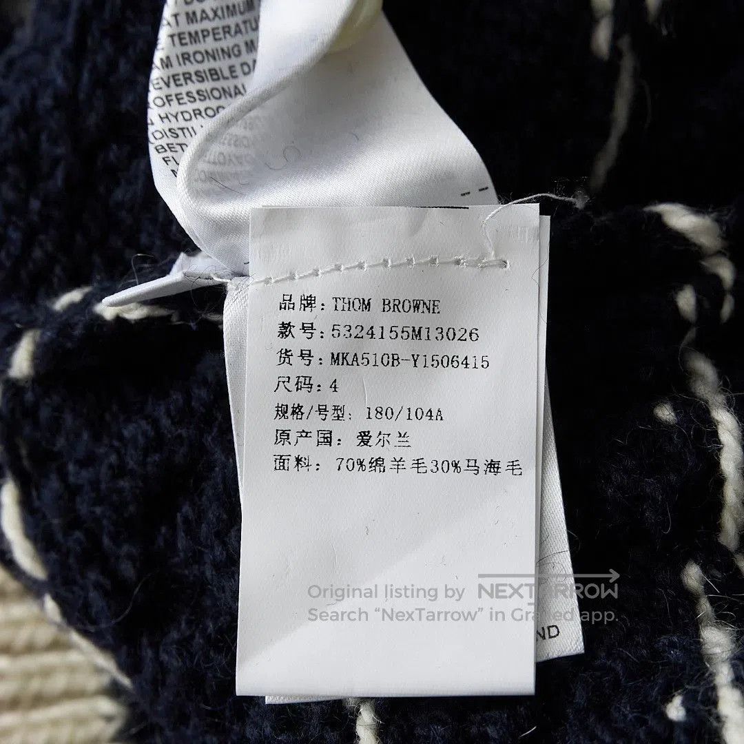 Thom Browne Thom Browne Unisex Navy Cable-Knit Sweater. Size US M / EU 48-50 / 2 - 5 Thumbnail