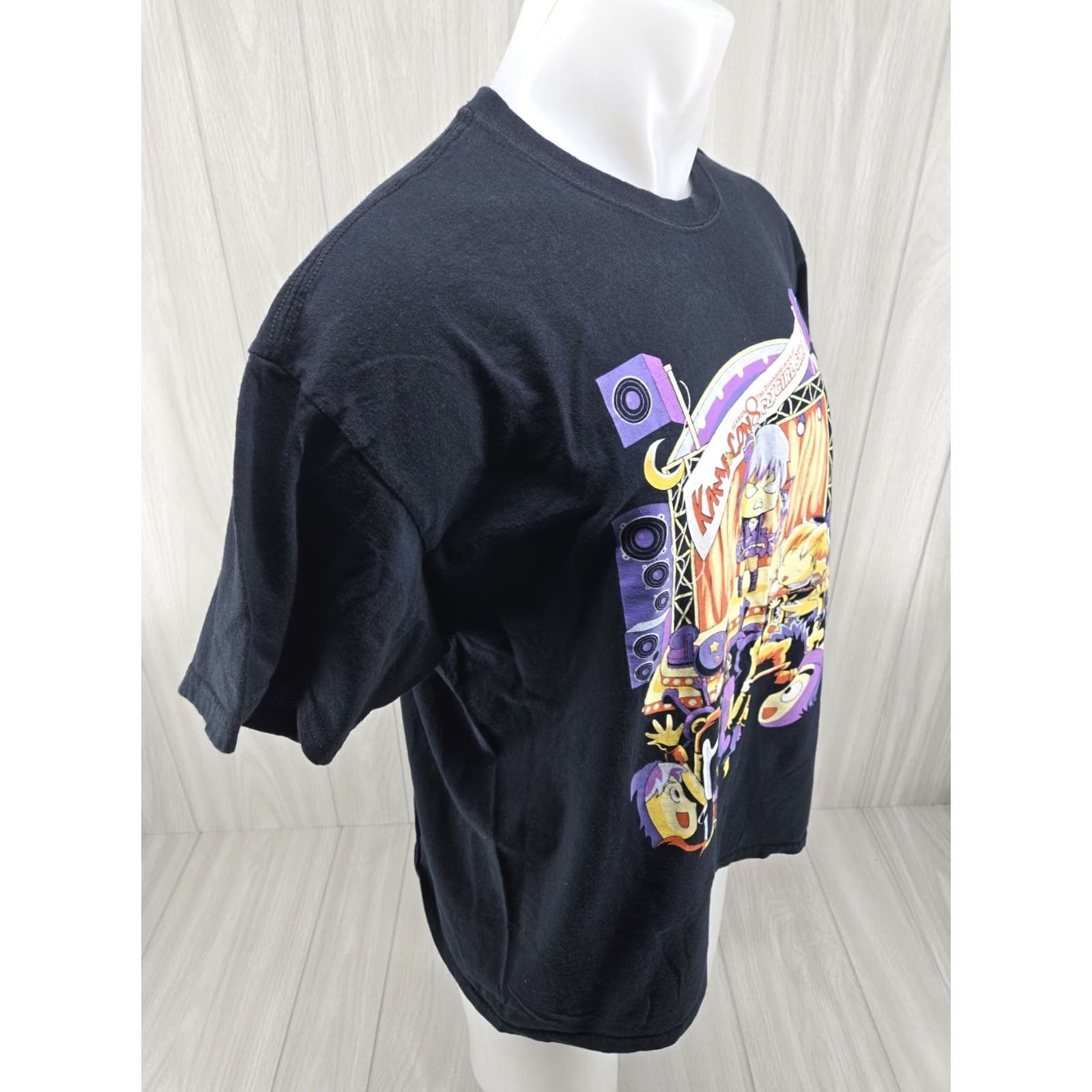 Gildan VINTAGE Kami Con Birmingham Alabama Anime Graphic T-Shirt XL Men Black Cotton Logo Short Sleeve Crew Neck Kami Con 90s Theme Convention UFO Spaceship Size US XL / EU 56 / 4 - 7 Thumbnail