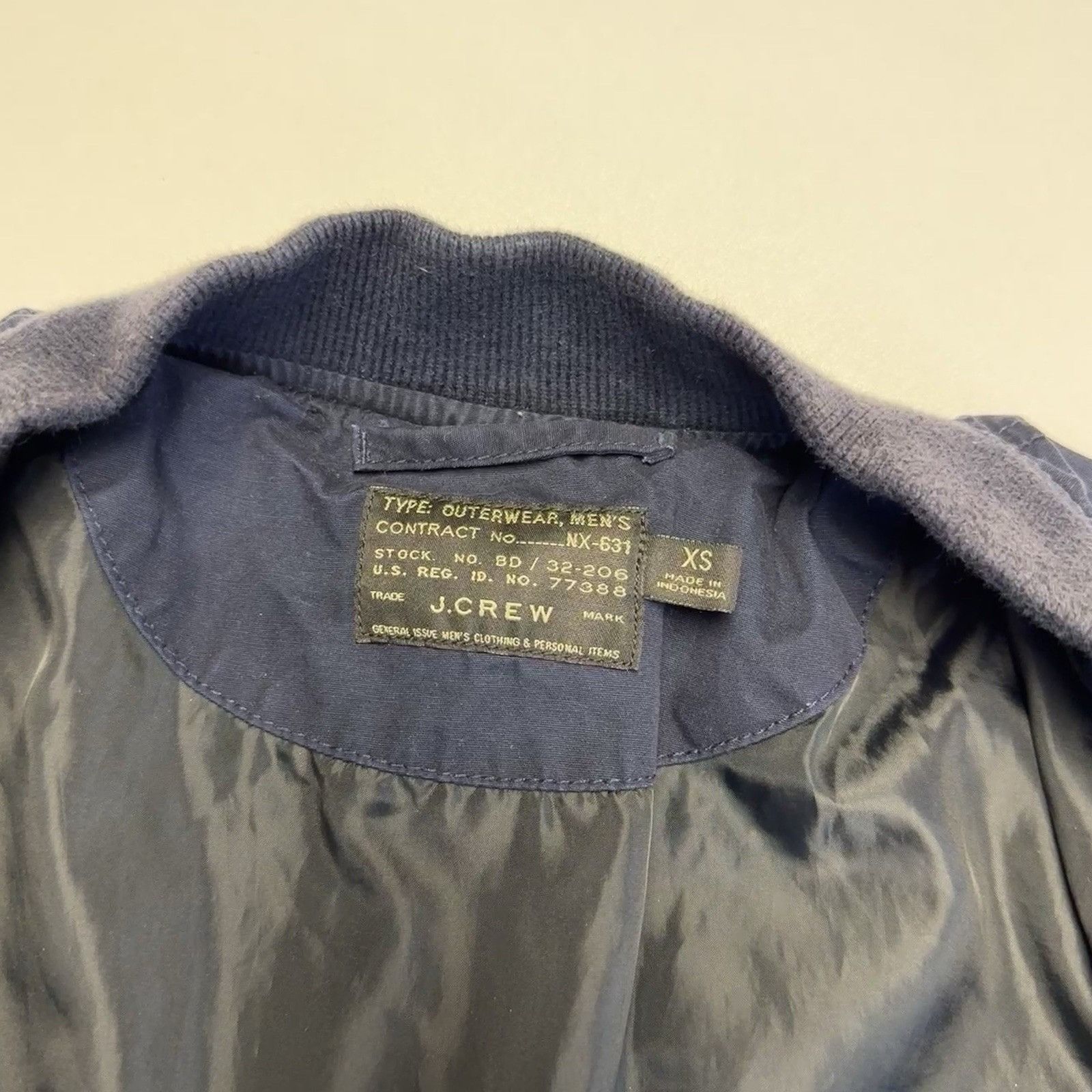 J.Crew J Crew NX-631 Jacket Men’s XS Extra Small Navy Blue Bomber Z Size US XS / EU 42 / 0 - 10 Thumbnail