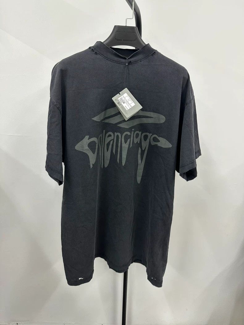 Balenciaga Balenciaga 25ss Dissolve 3B Liquified Wash Worn Short Sleev Size US S / EU 44-46 / 1 - 1 Thumbnail