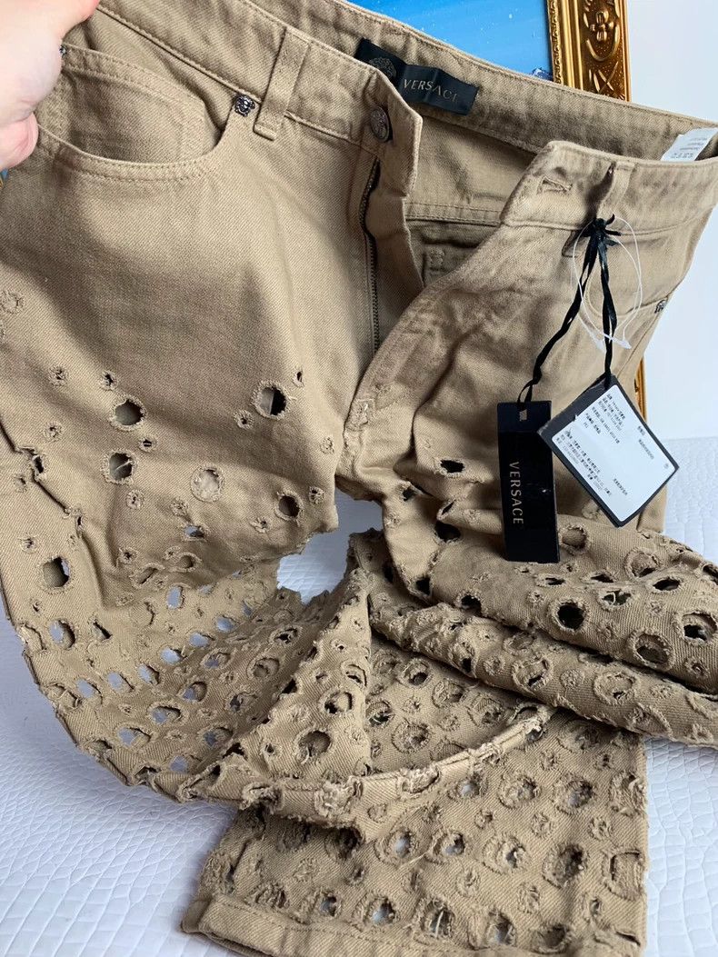 Versace Versace Cut-out ripped jeans Size US 29 - 2 Thumbnail
