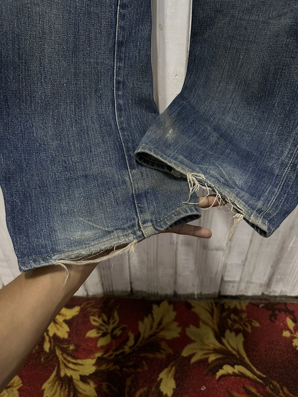 Vintage Vintage BOBSON Jeans Selvedge Mudwash Distressed Denim Pants Size US 30 / EU 46 - 16 Thumbnail
