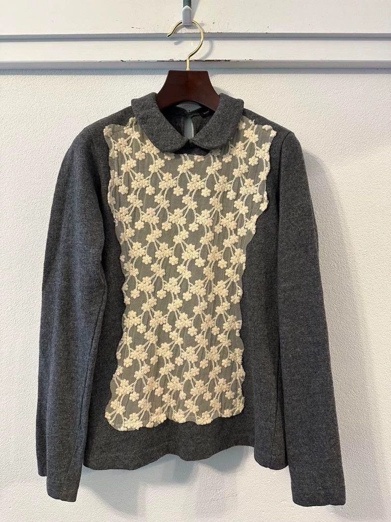 Other Comme Des Garcons Patchwork floral wool top Size S / US 4 / IT 40 - 2 Thumbnail