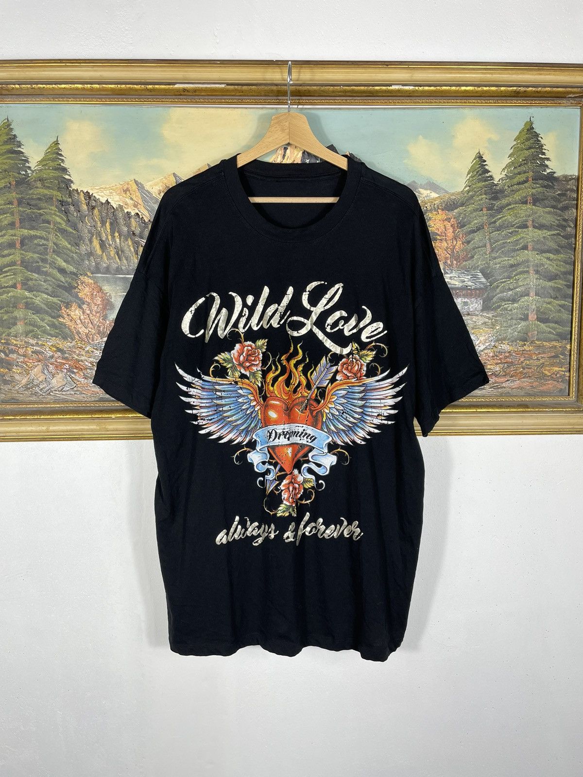 Affliction × Vintage Black Vintage Retro Y2k 00s T shirt tee like Ed Hardy baggy Size US XL / EU 56 / 4 - 1 Thumbnail
