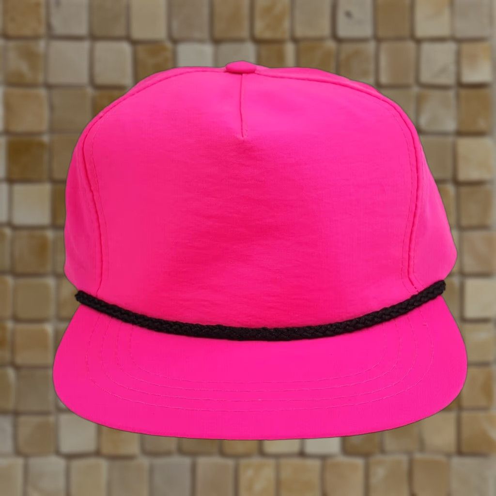 Vintage VINTAGE 80s Neon Pink Trucker Hat Town Talk Adjustable Snapback Cap Navy USA Rose Pink Logo Embroidered Plain Solid Pattern Hat Mens Size ONE SIZE - 1 Thumbnail
