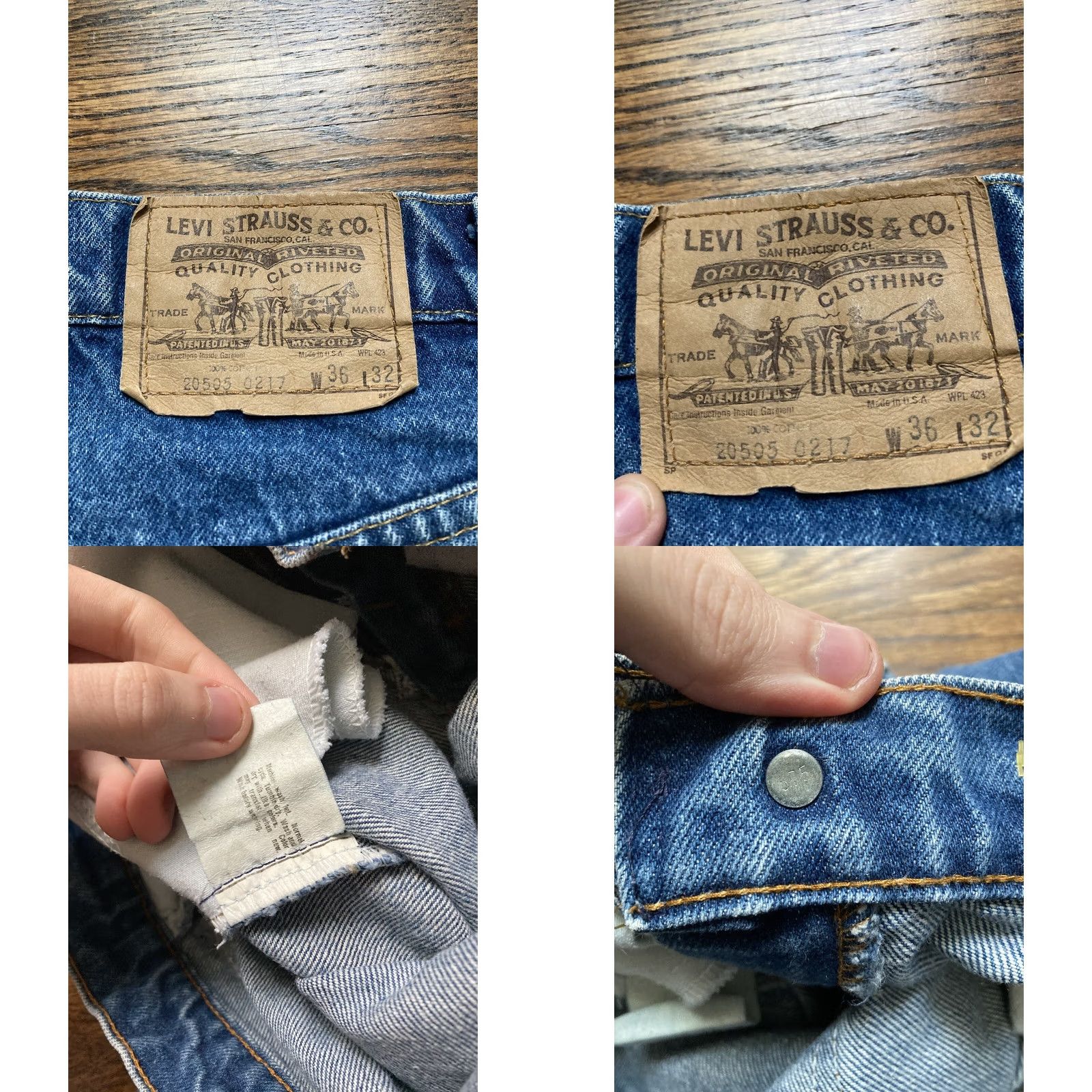Levi's VINTAGE Levi's 505 Orange Tab USA Made Jeans Mens 36x32 Denim Straight 5-Pocket Blue Distressed 80s 90s Rockabilly Workwear Size US 36 / EU 52 - 9 Thumbnail