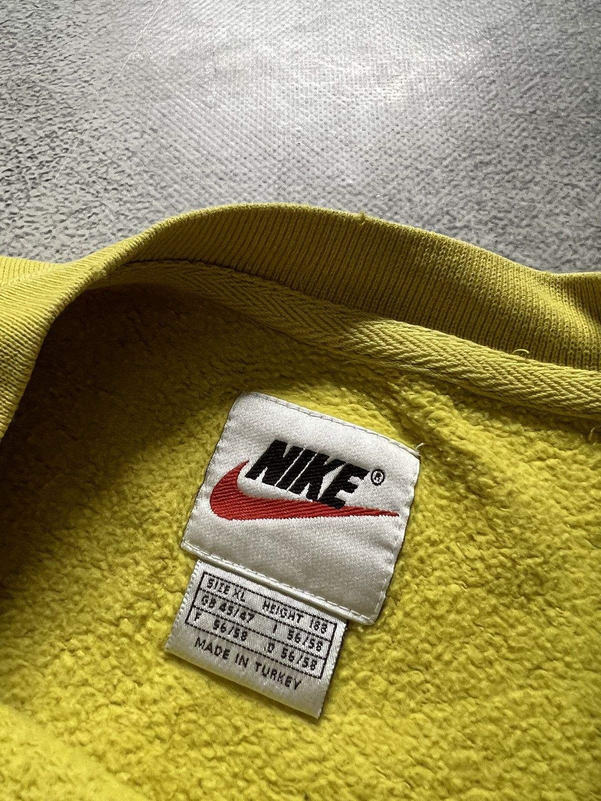 Vintage Vintage Y2k Nike 💛 Thrashed Mini Swoosh Sweatshirt 90’s Size US XL / EU 56 / 4 - 10 Thumbnail