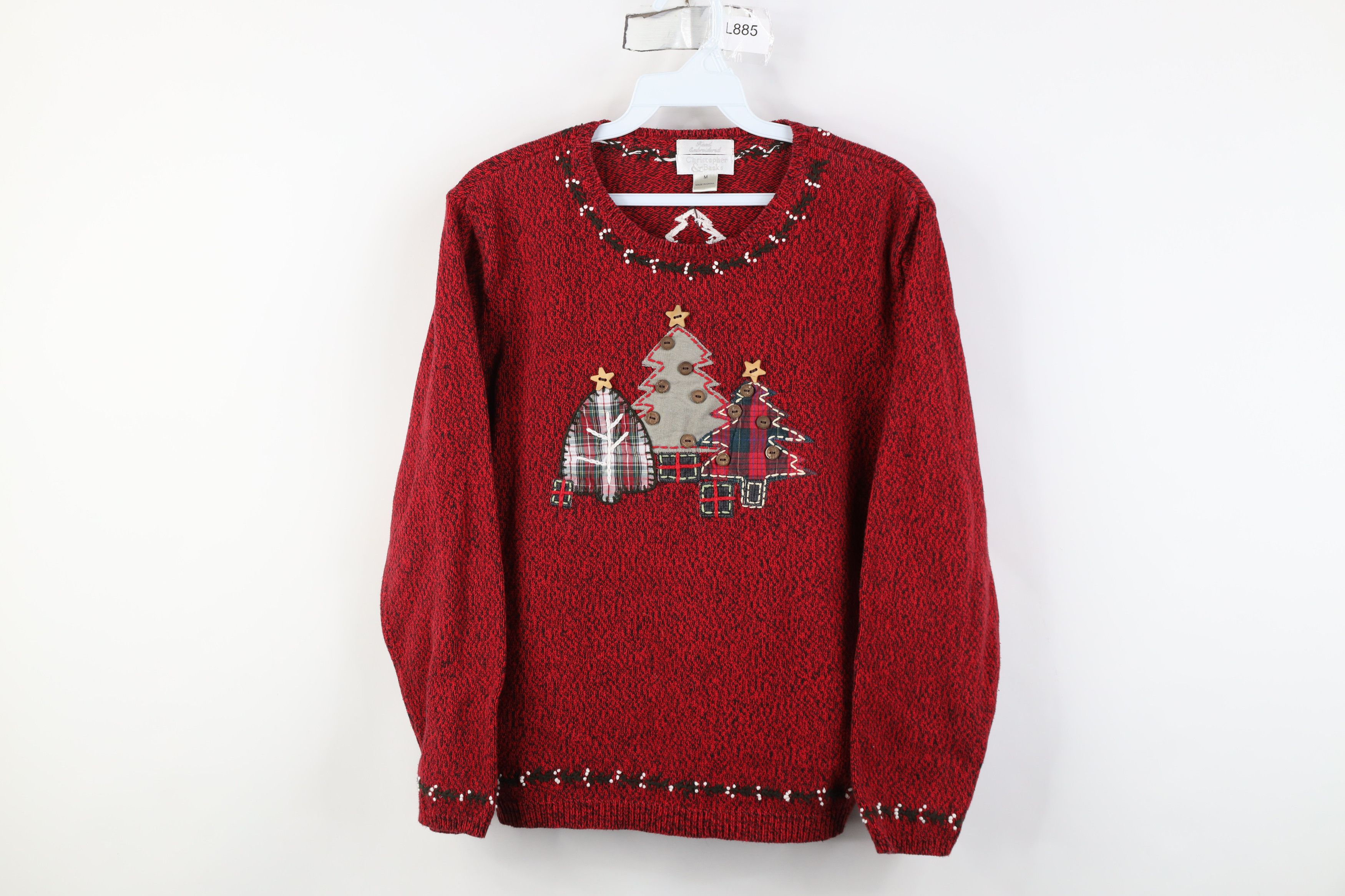 Vintage Vintage 90s Streetwear Christmas Tree Patch Sweater Size M / US 6-8 / IT 42-44 - 1 Thumbnail