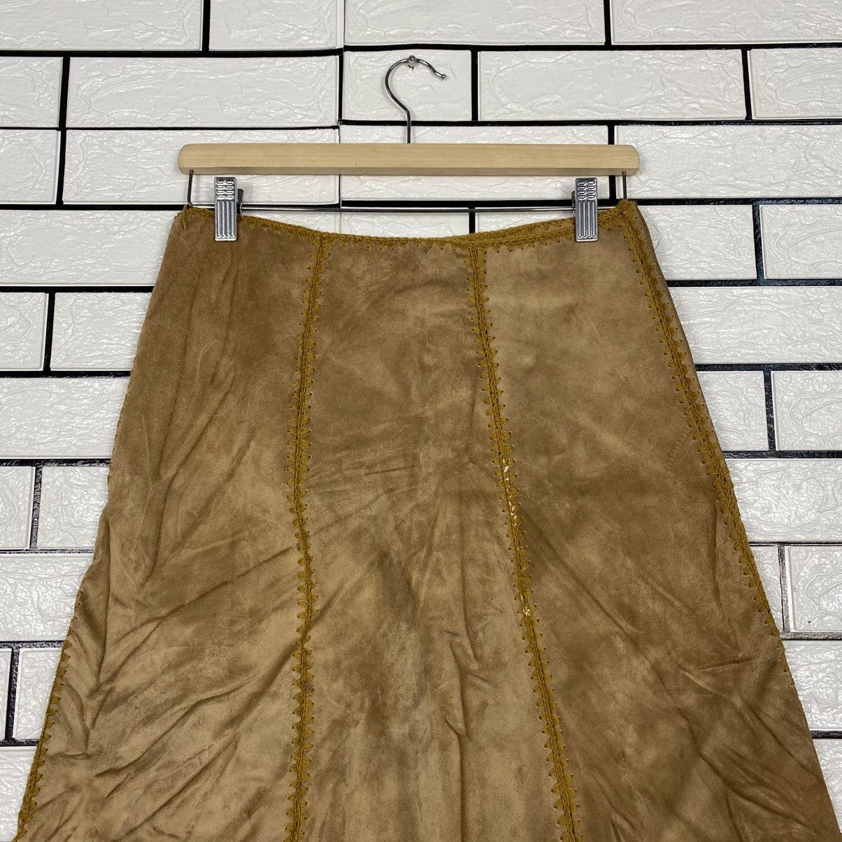 Japanese Brand 📌Vintage Unbranded Genuine Leather Long Skirt Issey Miyake Size 28" / US 6 / IT 42 - 10 Thumbnail