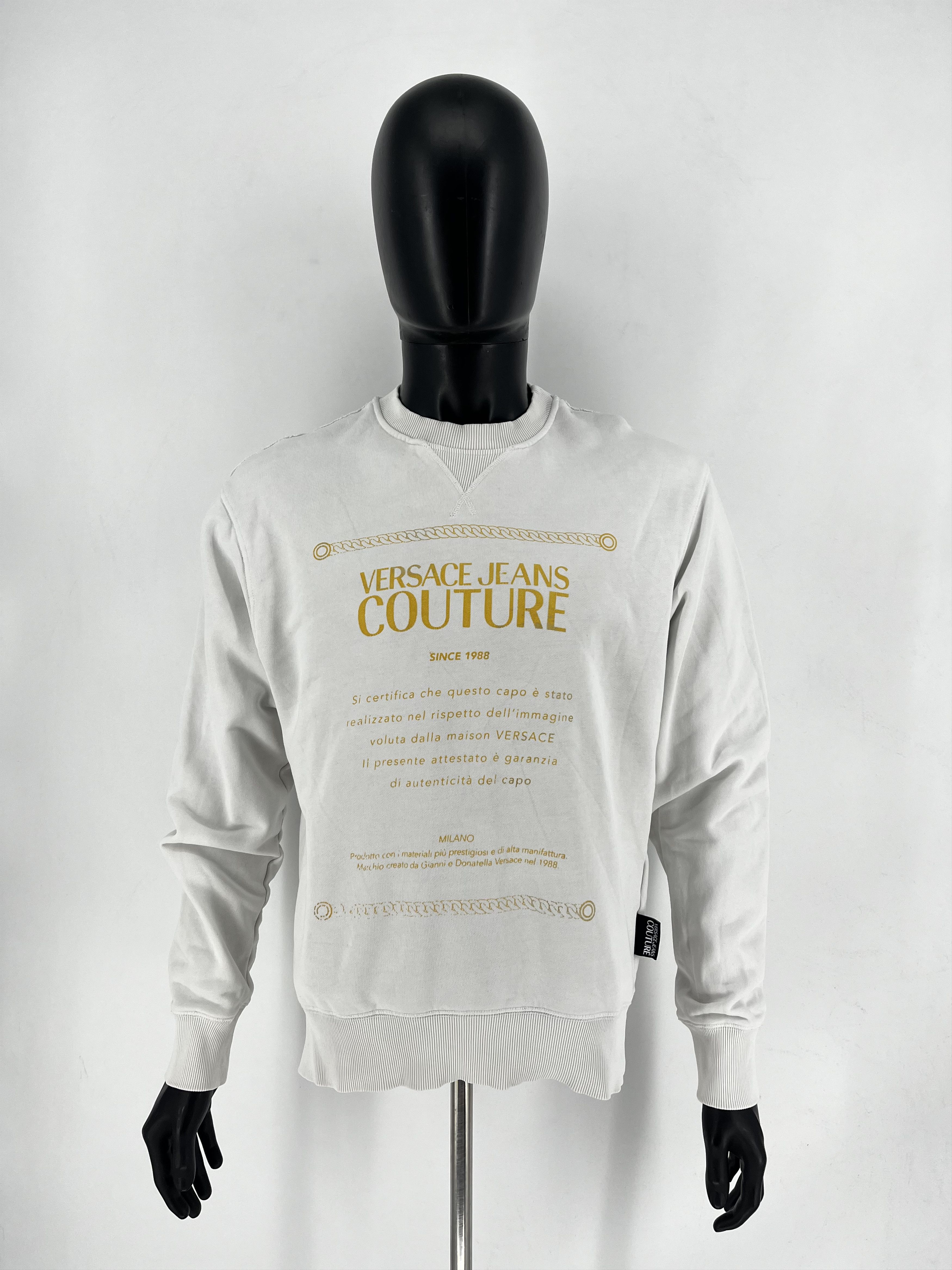 Versace Versace Jeans Couture Men's White Gold Logo Hooded Size US S / EU 44-46 / 1 - 2 Thumbnail