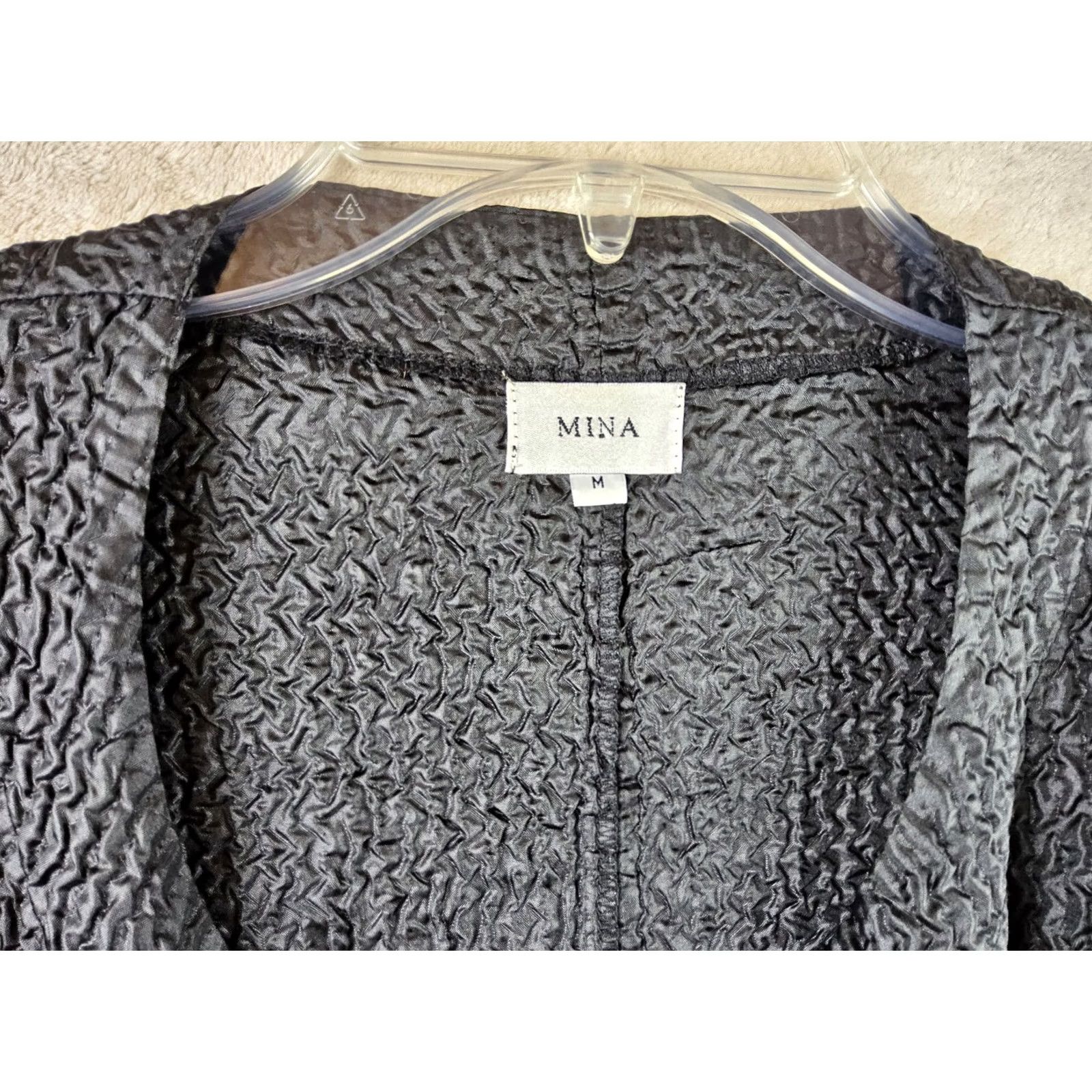 Vintage Mina Silk Blend Robe Kaftan Black Chiffon Goth One Size Womens Silk Blend One Size Black Kaftan Robe Size ONE SIZE - 5 Thumbnail