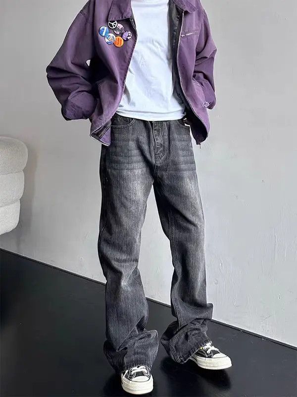Japanese Brand Vintage Street Washed Loose Casual Micro Flare Black Jeans Size US 32 / EU 48 - 2 Thumbnail