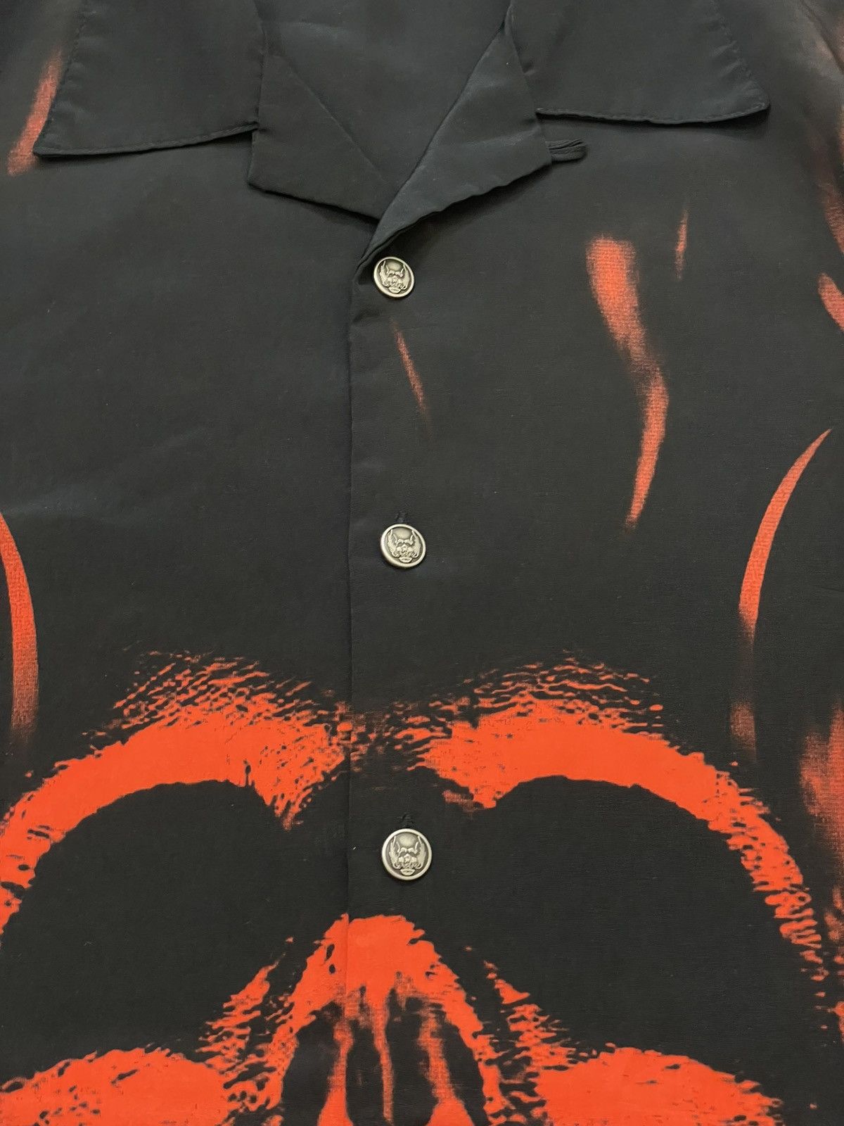 If Six Was Nine 2000s Japan Skull Poem Graphic Open Collar Punk Gothic Shirt Size US XXL / EU 58 / 5 - 5 Thumbnail