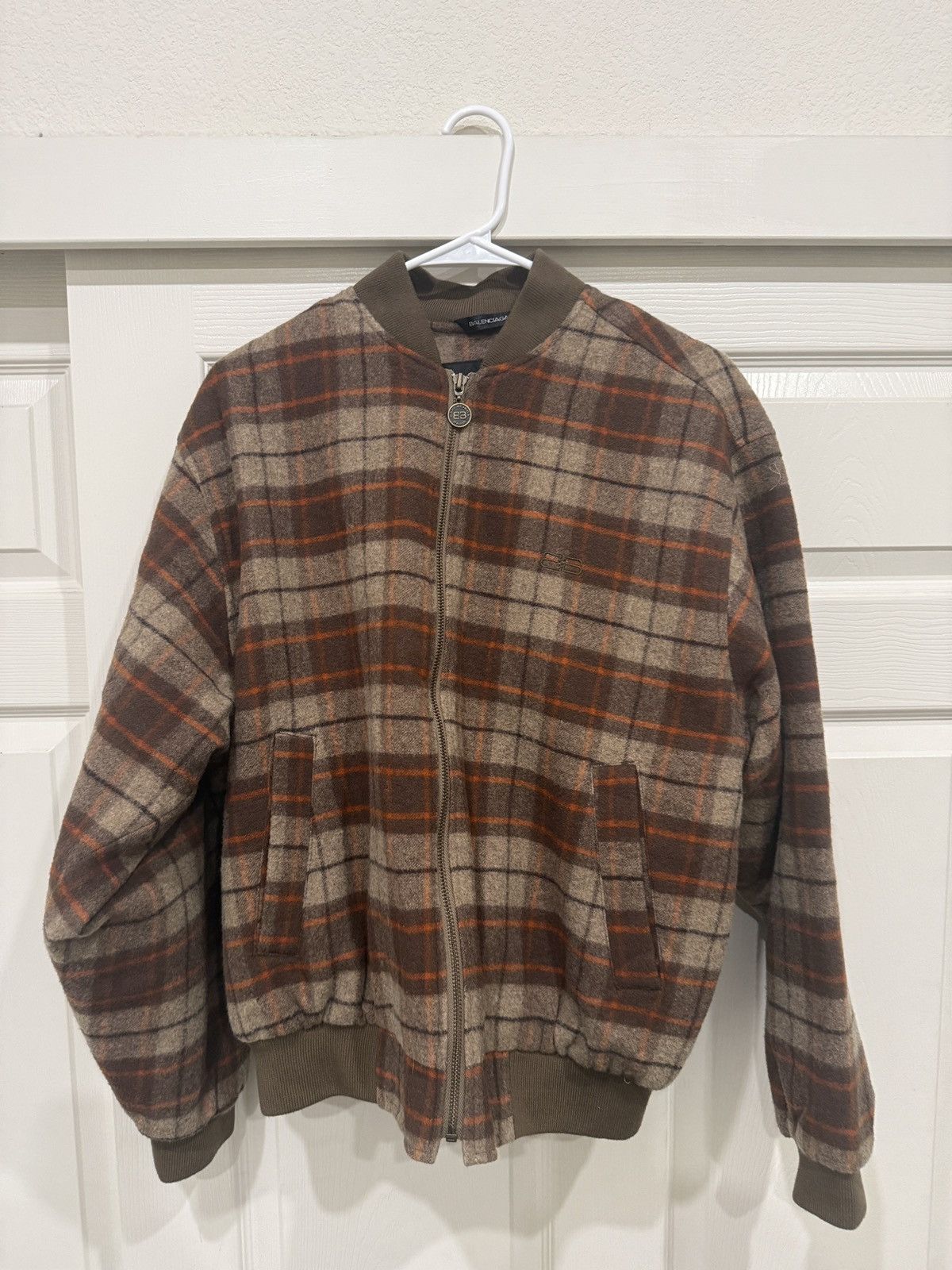 Balenciaga Vintage Balenciaga Wool plaid bomber jacket Size US L / EU 52-54 / 3 - 1 Thumbnail