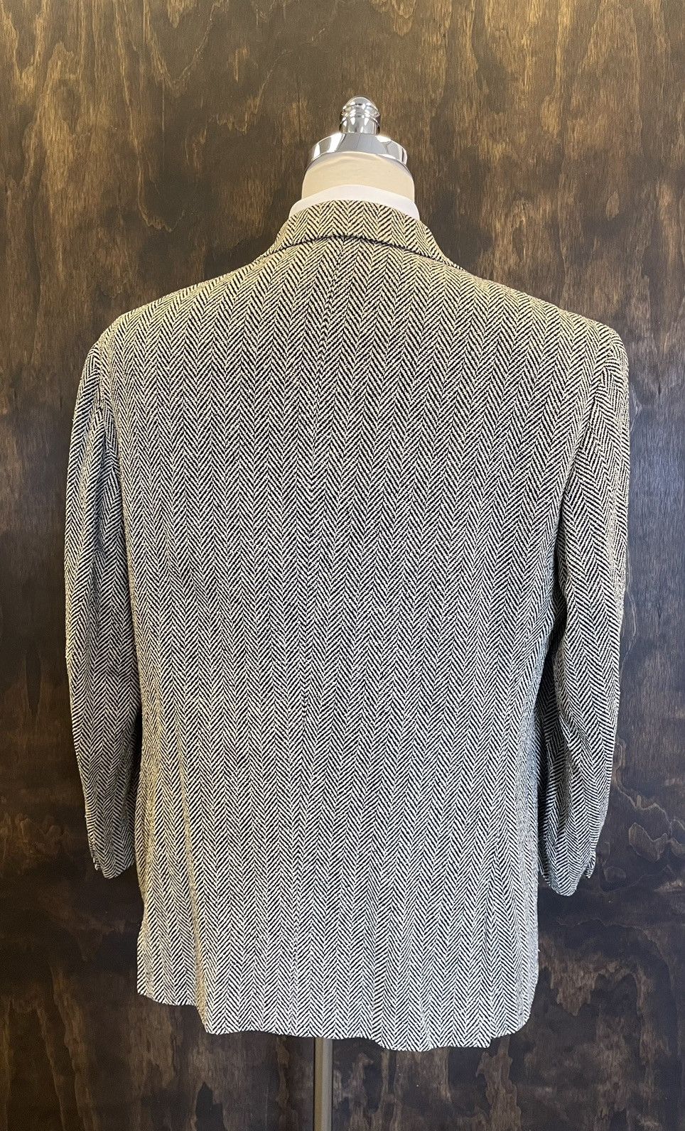 Polo Ralph Lauren × Vintage Silk Herringbone Tweed Jacket Size 48R - 4 Thumbnail