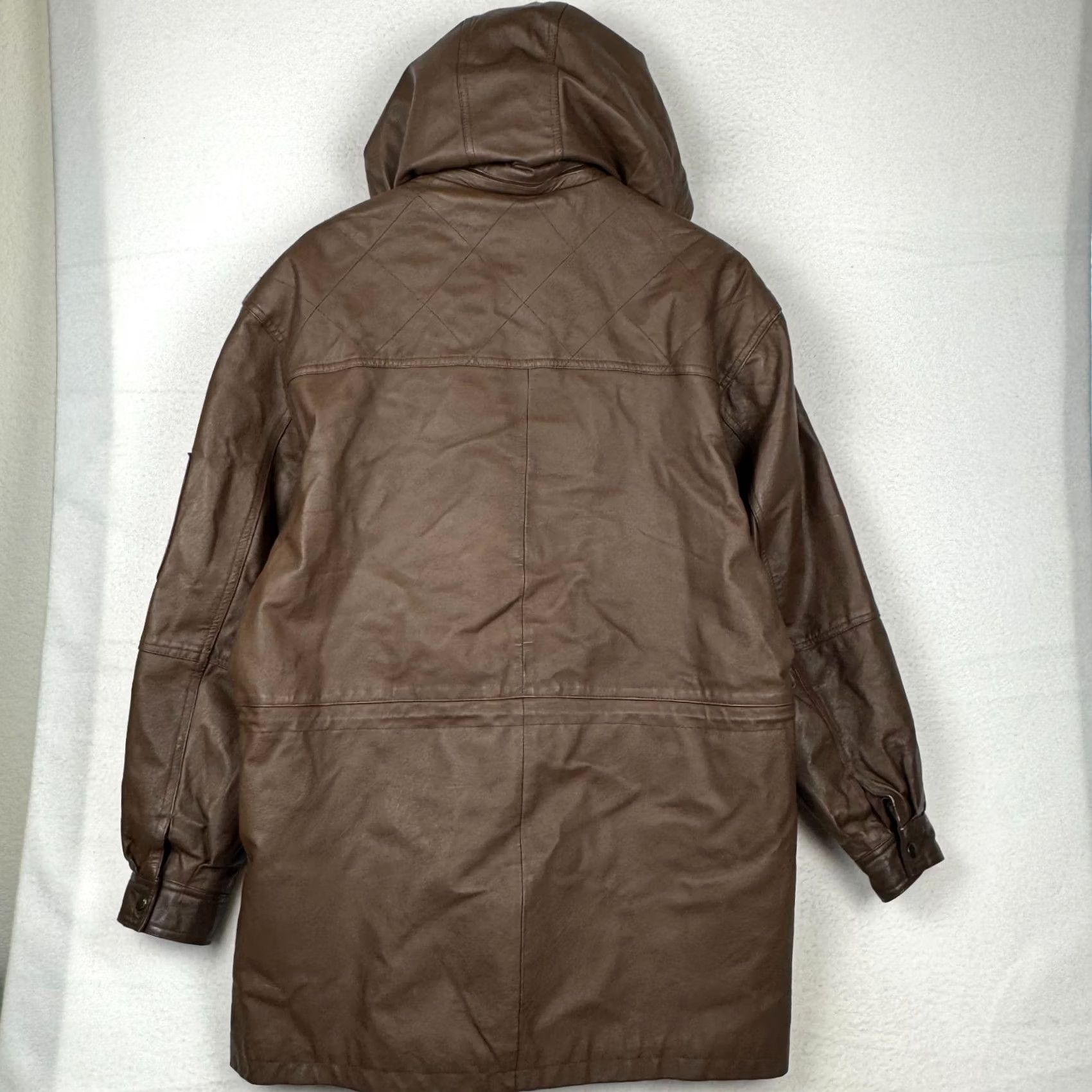 Vintage VINTAGE CONTEXT Men's Parka Coat Jacket Hooded Leather Brown 90s Heavy Long Zipper Mens M Brown 90s Theme Holiday Winter Fall Spring Regular Hooded Size US M / EU 48-50 / 2 - 3 Thumbnail