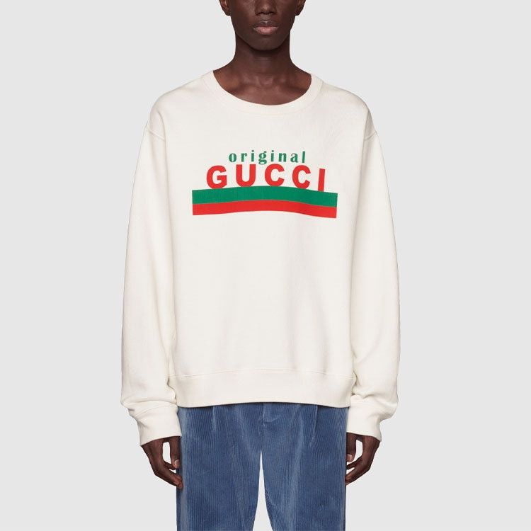 Gucci o1s1wg110225 Original Gucci Print Sweatshirt in Ivory Size US L / EU 52-54 / 3 - 2 Thumbnail