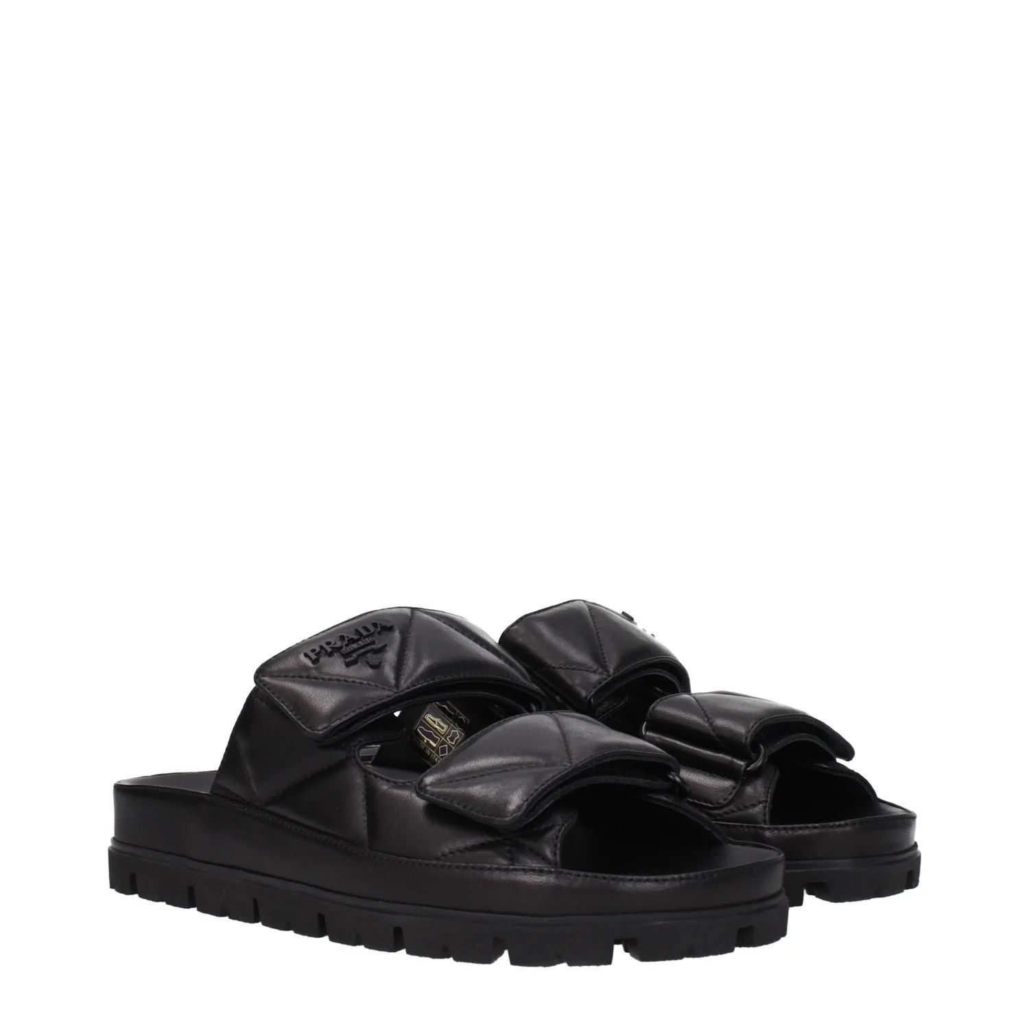 Prada ob1o1e1124 Leather Slippers in Black Size US 5.5 / IT 35.5 - 2 Thumbnail