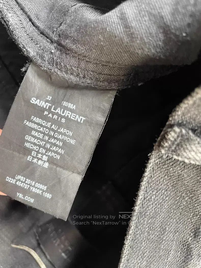 Saint Laurent Paris Saint Laurent Paris Black and Grey Faded Patch Destroyed D Size US 33 - 9 Thumbnail