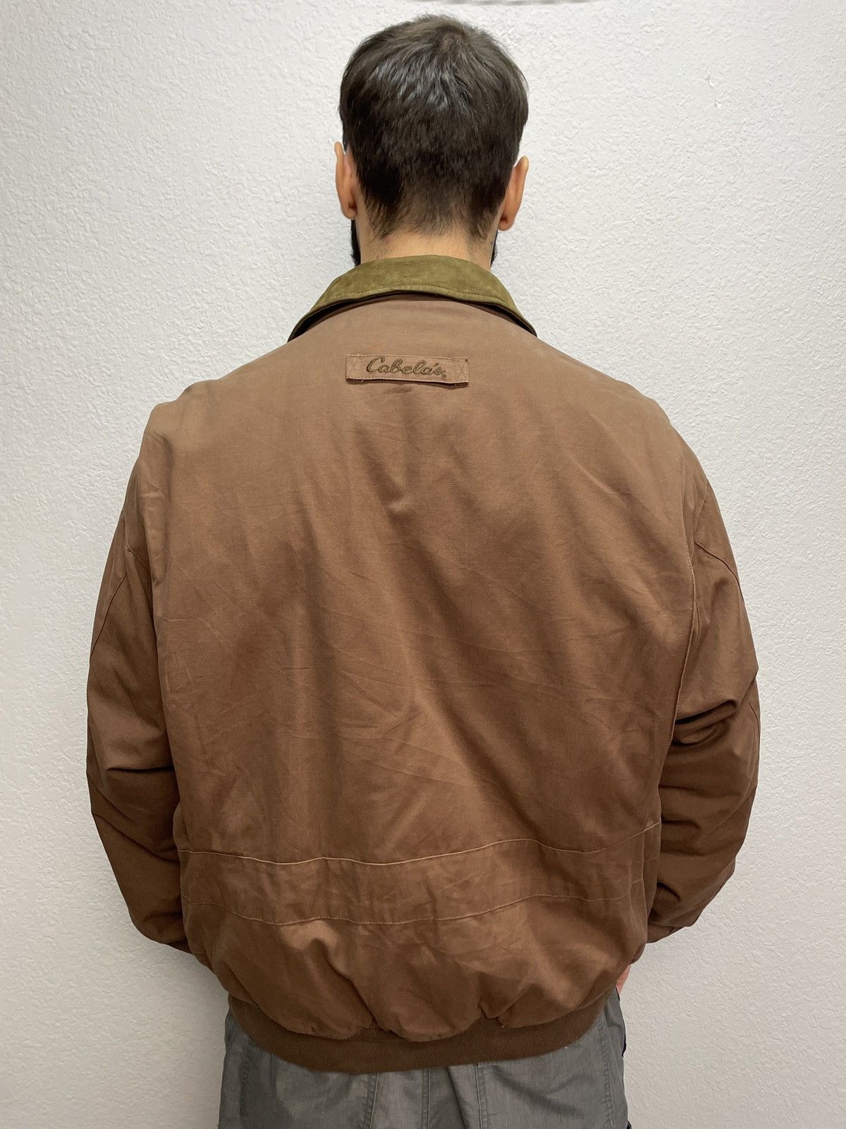 Schott Vintage y2k Avirex Vibe Cabelas Brown Nylon Leather Jacket Size US XL / EU 56 / 4 - 3 Thumbnail