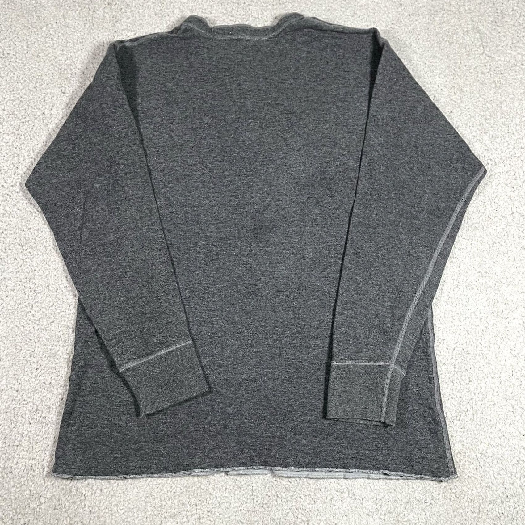 Vintage LL Bean Shirt Mens XL Gray Henley River Driver Wool Long Sleeve Thermal 2 Layer 90s Classic Outdoor Preppy Mens Size US XL / EU 56 / 4 - 4 Thumbnail