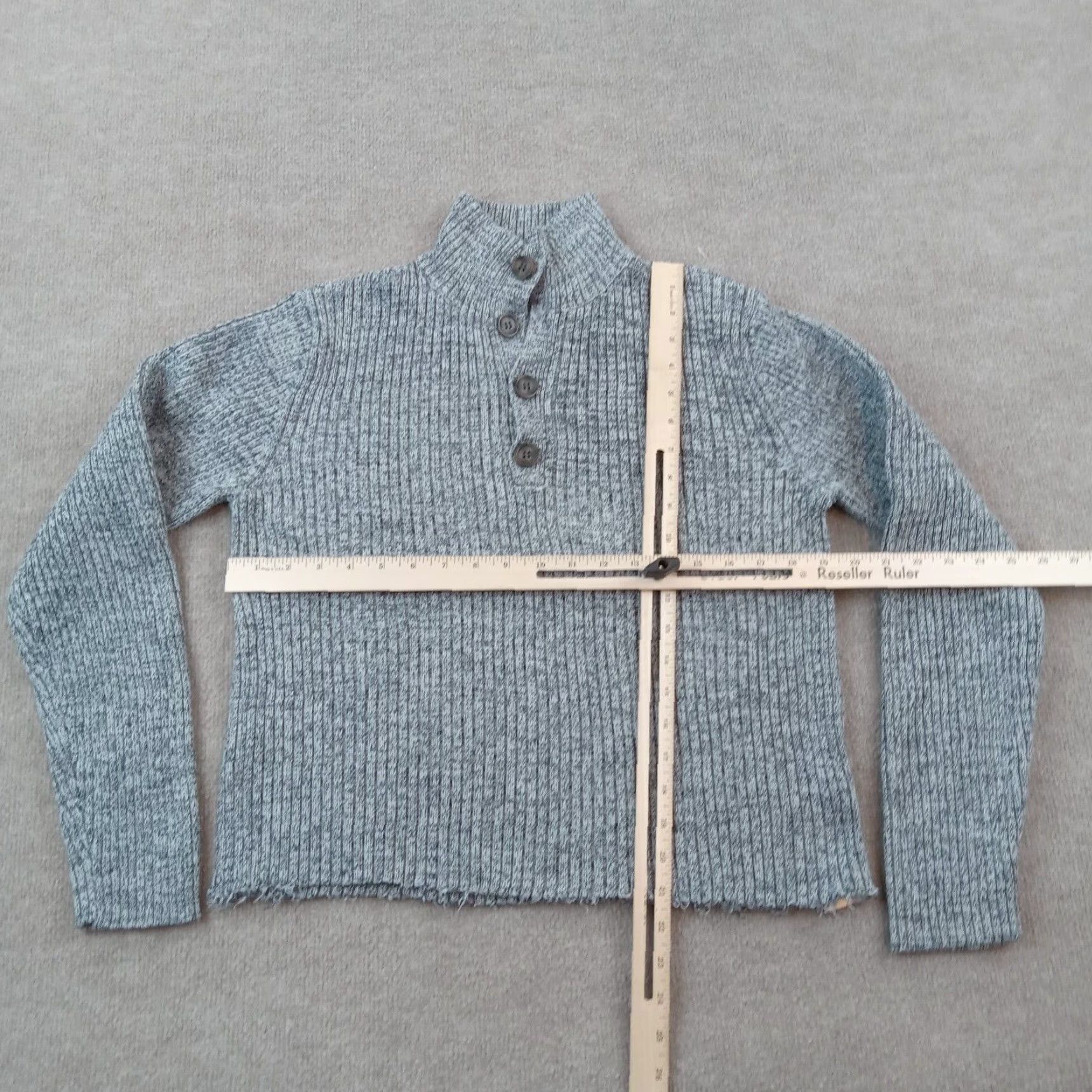 Vintage Eastside Westside Women's Large Gray Long Sleeve Mock Neck Knit Pullover Sweater Size L / US 10 / IT 46 - 2 Thumbnail