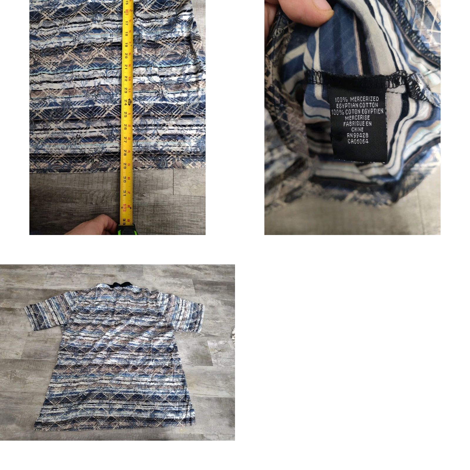 BUGATCHI Bugatchi Uomo Polo Shirt Mens XXL Blue Beige Paisley Short Sleeve Golf Club Size US XXL / EU 58 / 5 - 8 Thumbnail