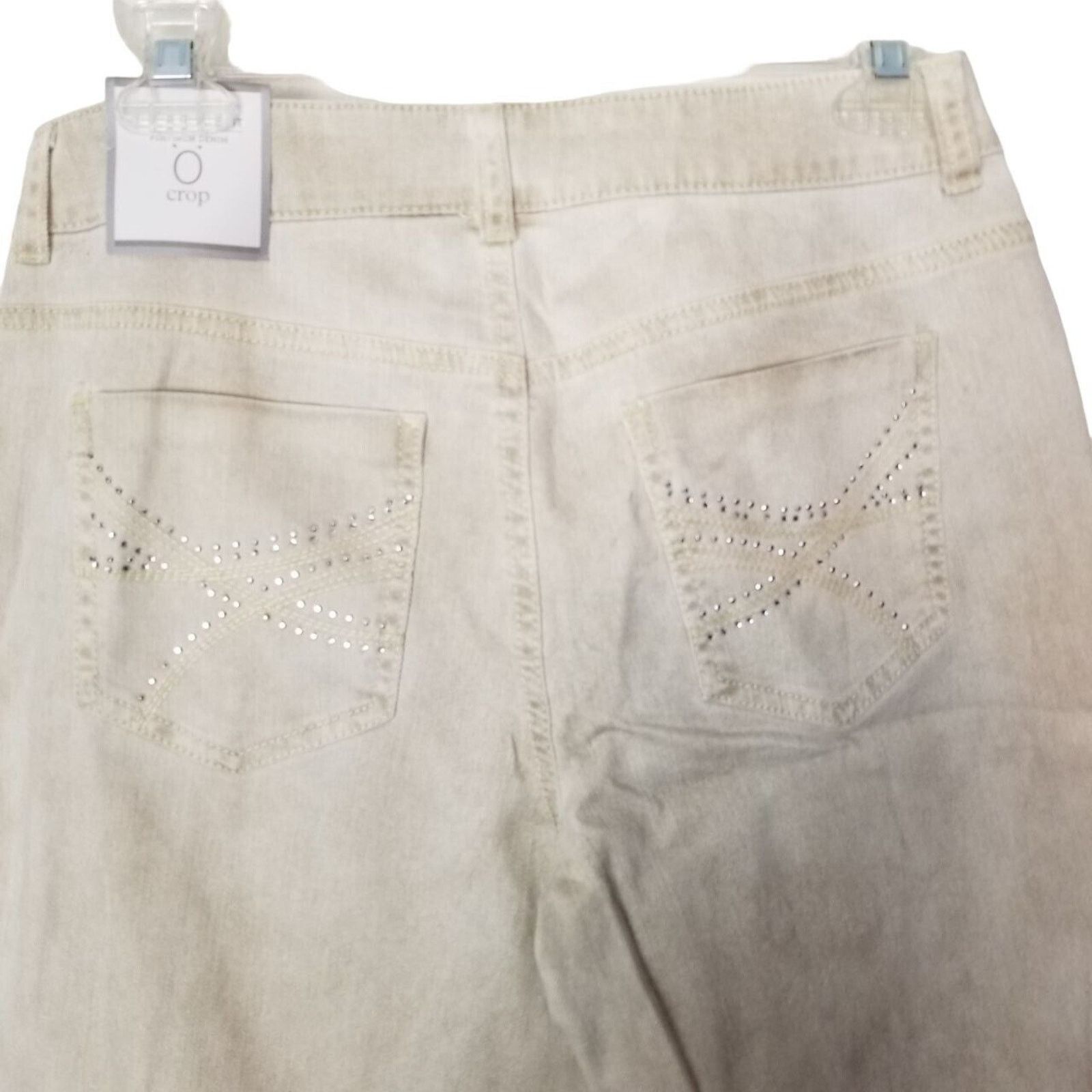 Chicos Chicos Crop Khaki Denim Denim Pants Mid Rise Sparkle Jeans Size 30" / US 8 / IT 44 - 11 Thumbnail