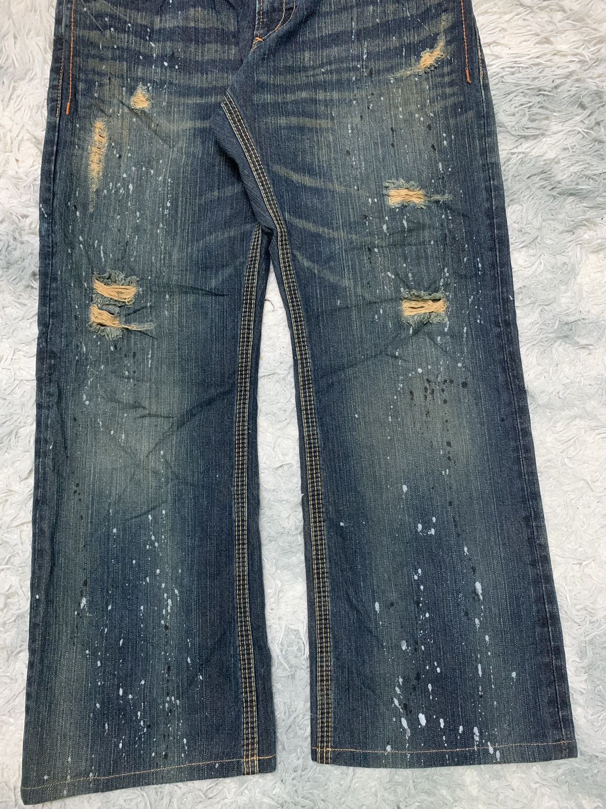 Edwin × Japanese Brand × Vintage RARE EDWIN XV-S BUCKLE BACK DISTRESSED DENIM RARE DESIGN Size US 34 / EU 50 - 3 Thumbnail