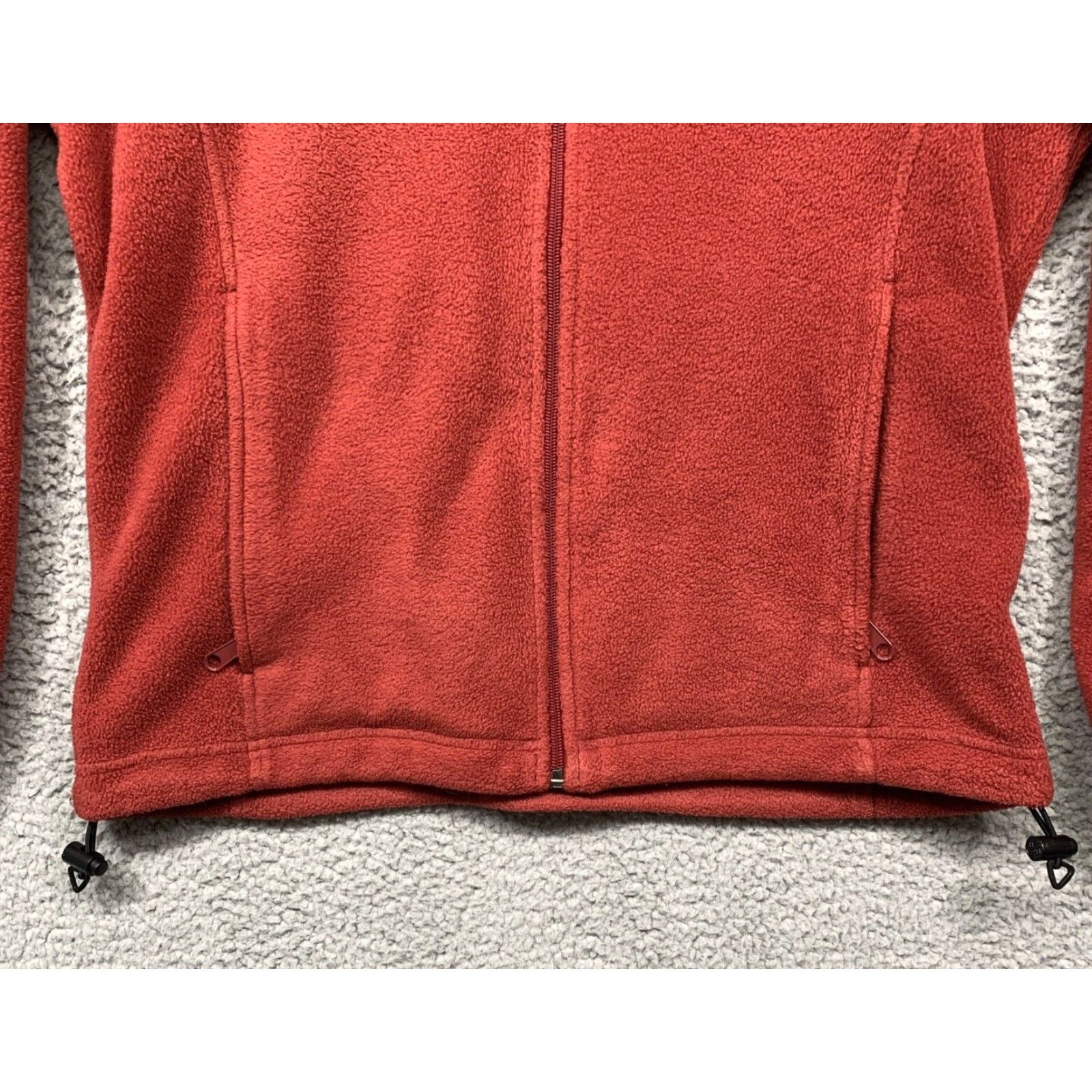 Vintage Columbia Fleece Jacket Womens Full Zip M Orange/Red Zip Pockets Side Pull Cords Jacket Size M / US 6-8 / IT 42-44 - 3 Thumbnail