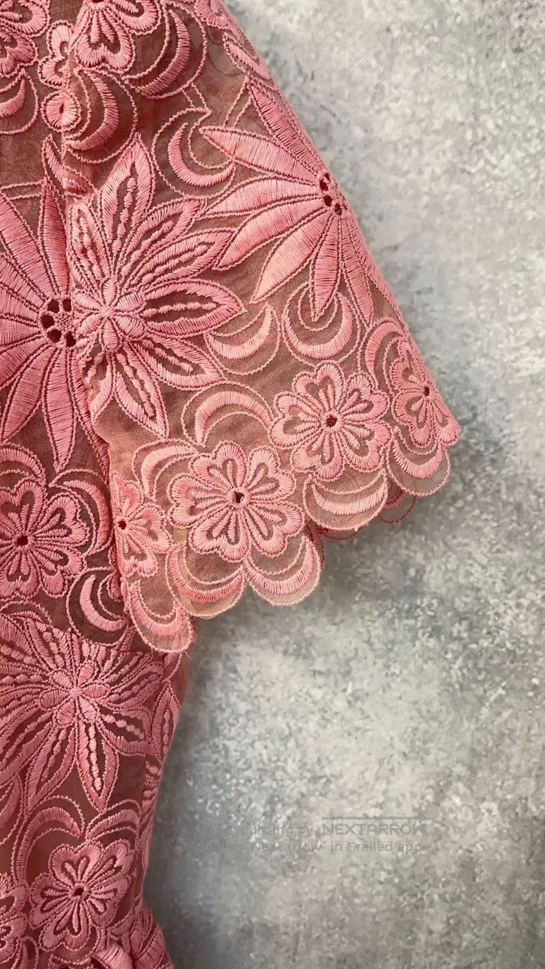 Valentino Valentino Pink embroidered cut-out dress Size M / US 6-8 / IT 42-44 - 4 Thumbnail