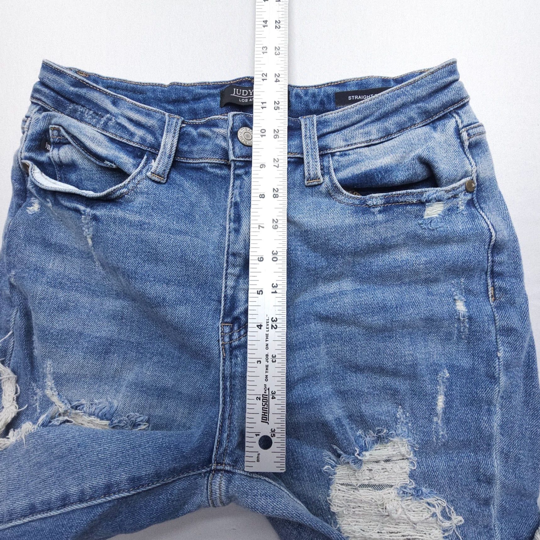 Vintage Judy Blue Jeans Straight Fit Blue Distressed High Rise 28 Women Boho Denim Stretch 5-Pocket Regular Size 28 Inseam 30 Vintage? No (remove) Size 28" / US 6 / IT 42 - 7 Thumbnail