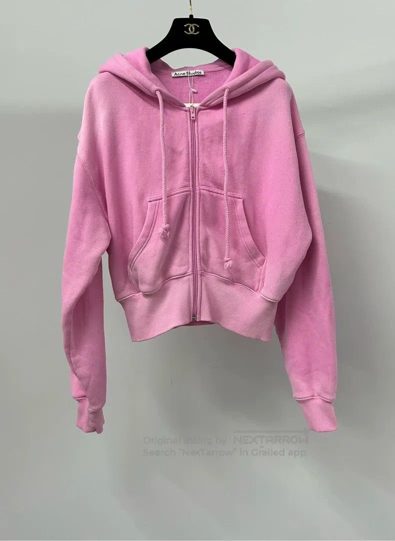 Acne Studios Acne Studios Pink Hooded Sweatshirt Long Sleeve Top Size US XXS / EU 40 - 1 Thumbnail