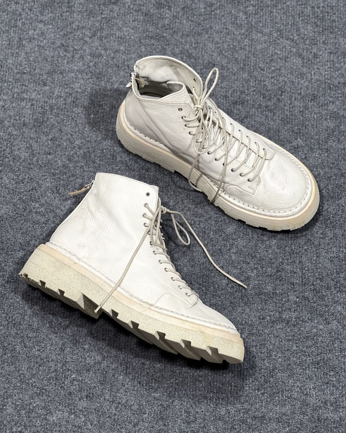Marsell Marsèll White Lace Up Platform Ankle Boots Size US 9.5 / EU 42-43 - 2 Thumbnail