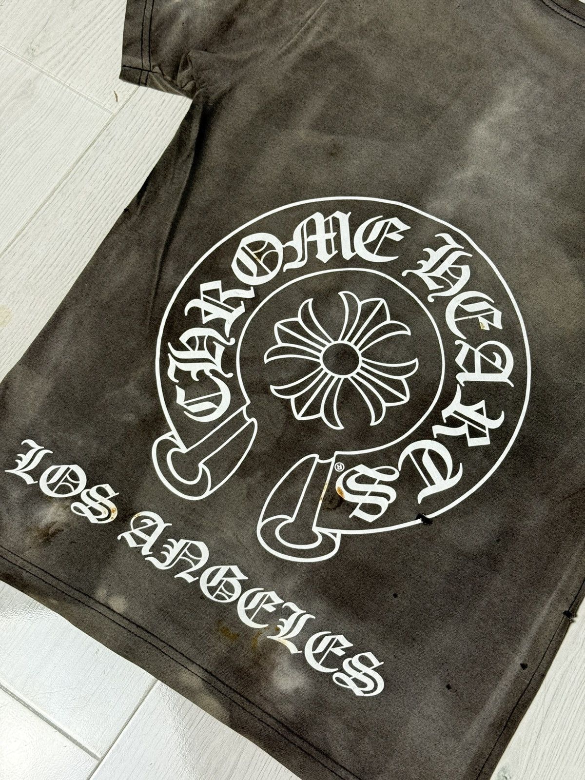 Chrome Hearts Chrome Hearts Sun Faded Los Angeles Horseshoe T-Shirt Size US M / EU 48-50 / 2 - 4 Thumbnail