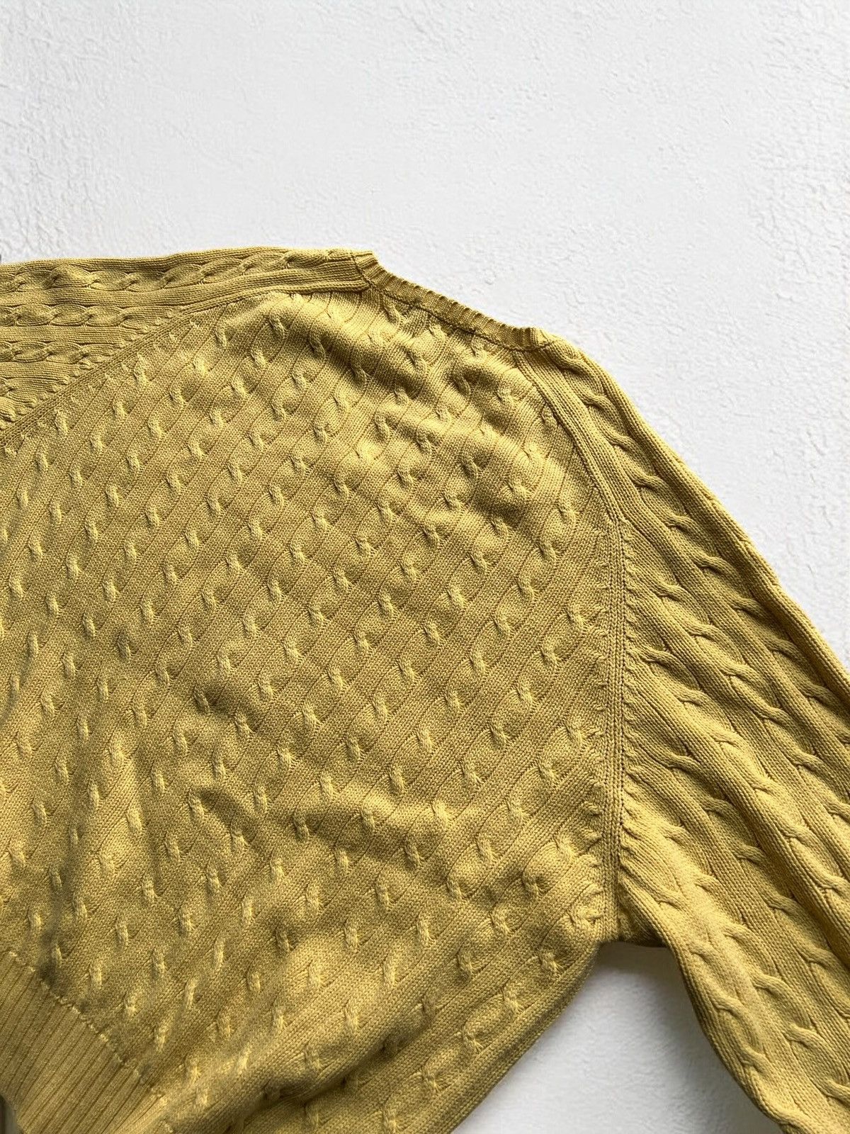 Polo Ralph Lauren × Vintage POLO RALPH LAUREN KNITTED SUN YELLOW SWEATER V NECK Size US XXL / EU 58 / 5 - 6 Thumbnail