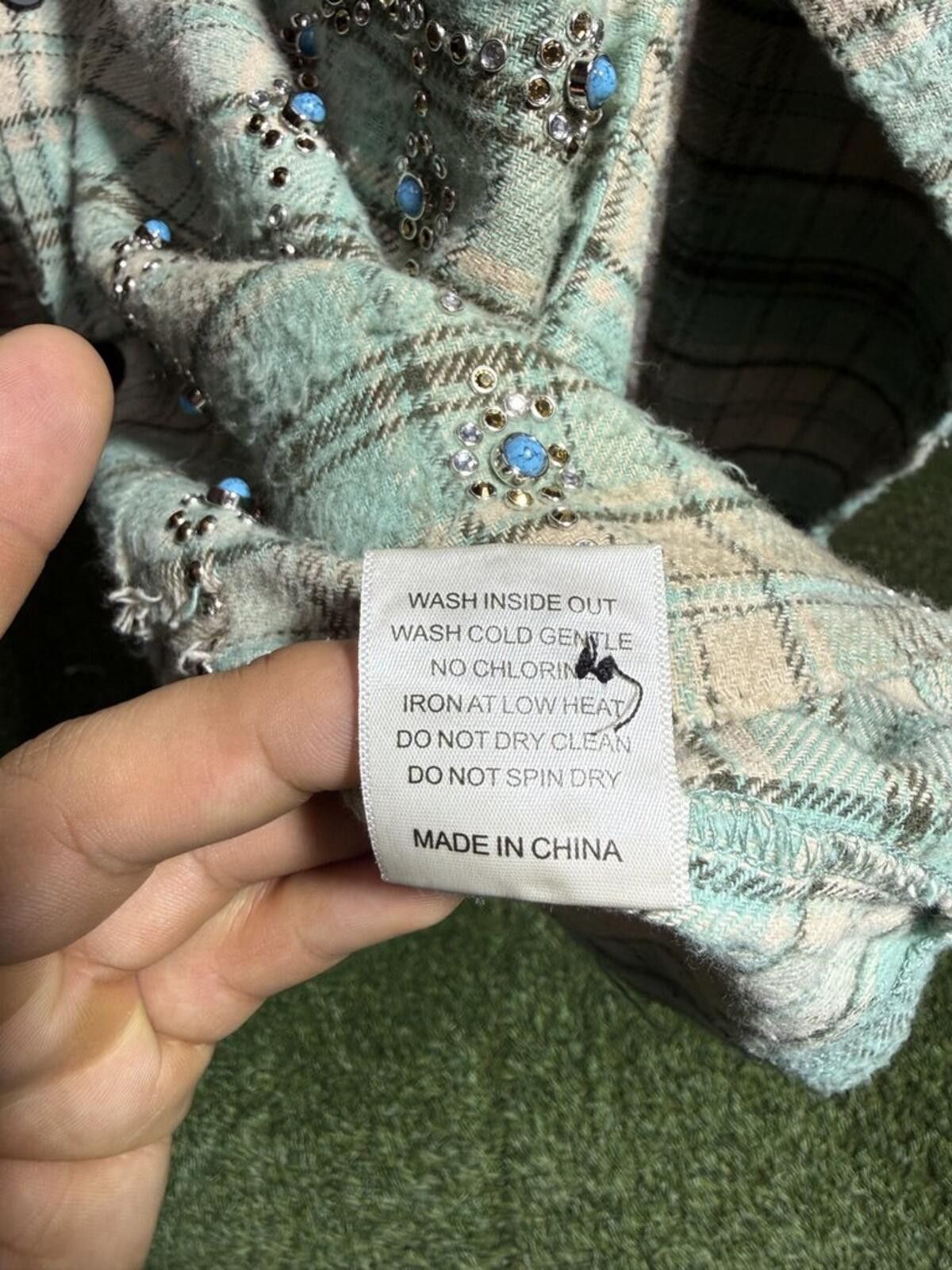 Vale Vale Forever Gemstone Flannel Green Sz. M Size ONE SIZE - 4 Thumbnail