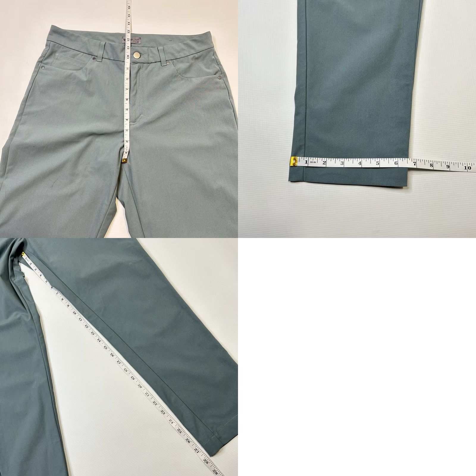 Vintage VRST Men's Limitless 4-Way Stretch Athletic Fit Pant 32x28 Blue Green 5-Pocket Chino Slim Fit Athletic Mens Pants Size US 32 / EU 48 - 8 Thumbnail
