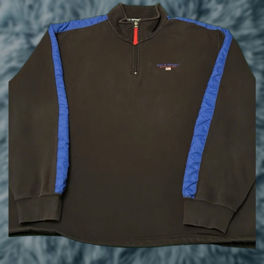 Vintage VINTAGE Polo Ralph Lauren Sport Expedition Rescue Jacket 1/4 Zip XL Black Polo Sport 90s Mens Games/Hip Hop Size US XL / EU 56 / 4 - 1 Thumbnail
