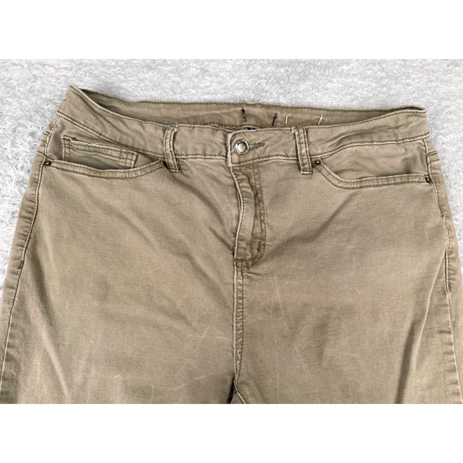Vintage Angel Kiss Jeans Juniors 15 Beige Distressed Skinny Denim 30x25 - Women's Size 36" / US 14 / IT 50 - 4 Thumbnail
