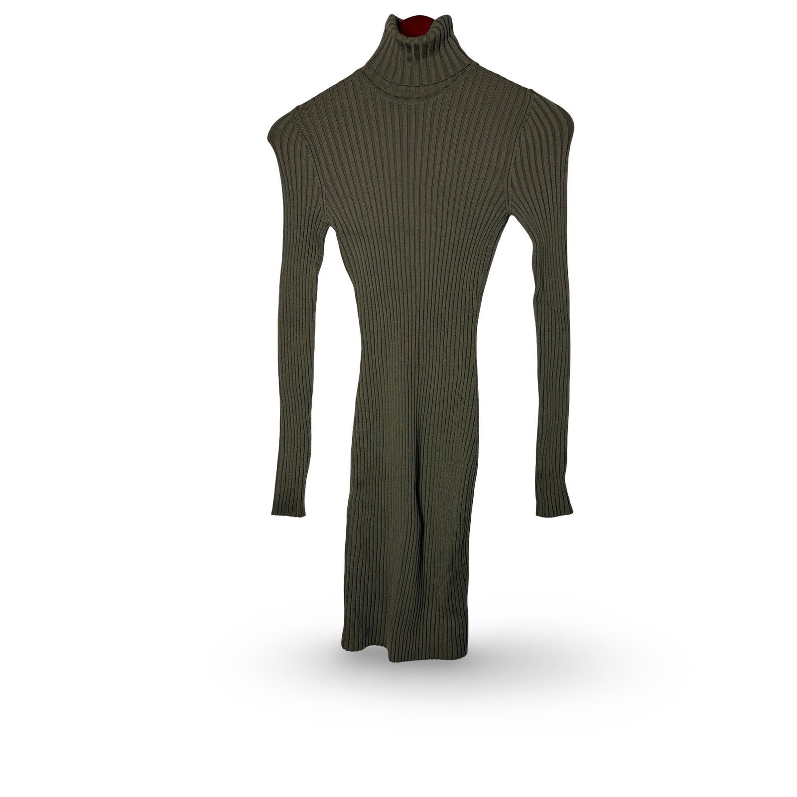 Wolford Wolford Green Merino Wool Blend Ribbed Turtleneck Dress XS Size XS / US 0-2 / IT 36-38 - 3 Thumbnail