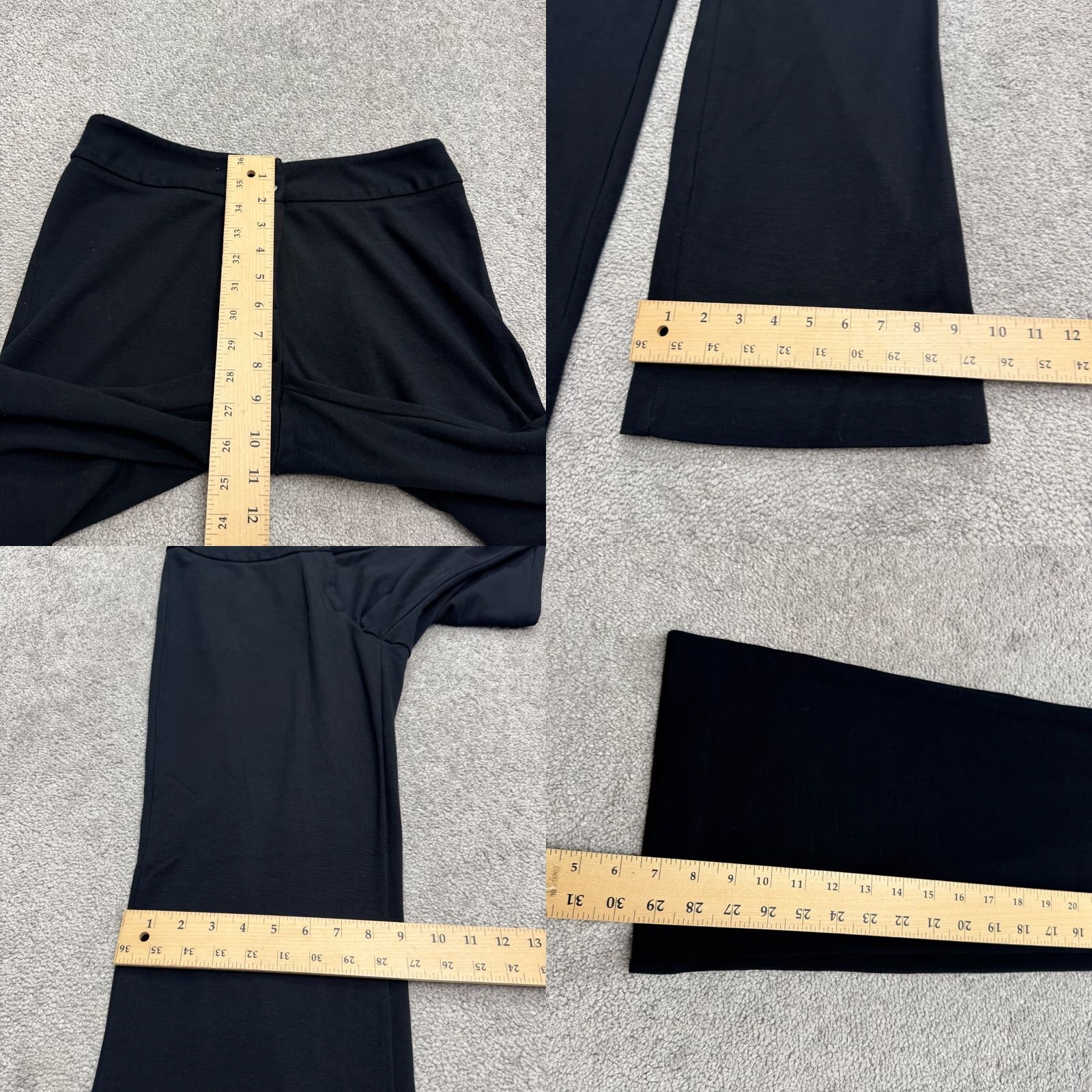 J.Crew Chico's Wide Leg Trouser Dress Pants Womens 0 Short Black Mid Rise Stretch Work Size 32" / US 10 / IT 46 - 9 Thumbnail