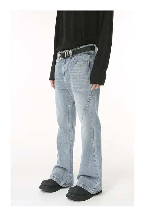 Other Simple washed light blue flared denim trousers Size US 32 / EU 48 - 8 Thumbnail