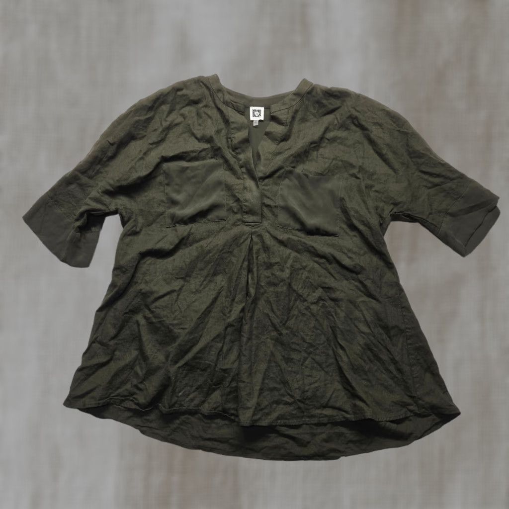 Anne Klein Anne Klein Green Plus Size T-Shirt Short Sleeve V-Neck Women’s Sports Top 1X Size XL / US 12-14 / IT 48-50 - 1 Thumbnail