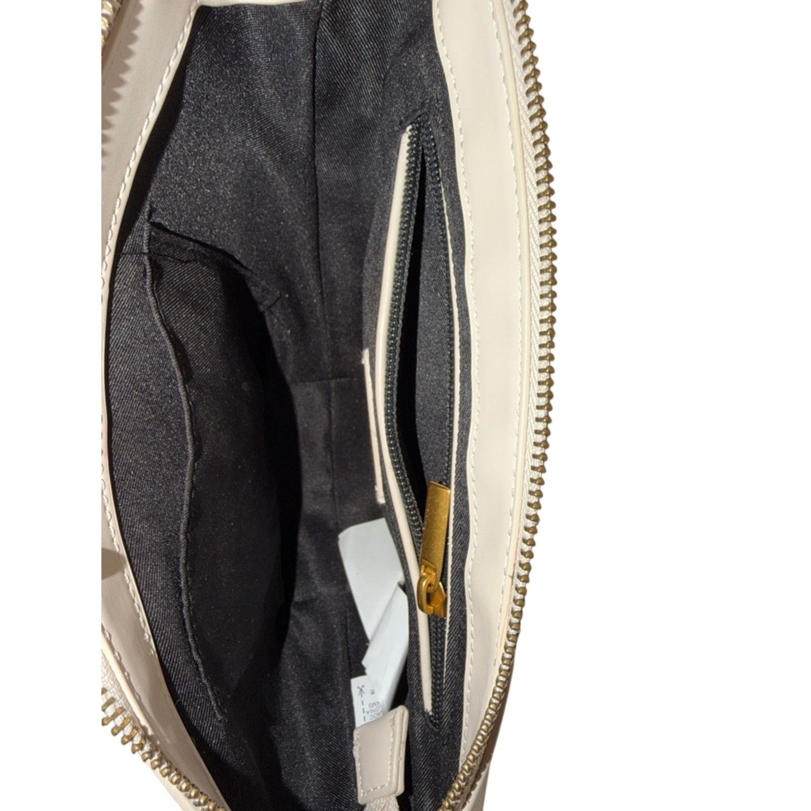 Zara Zara Cream Asymmetric Bag Sculptural Half Moon Purse EUC Size ONE SIZE - 5 Thumbnail