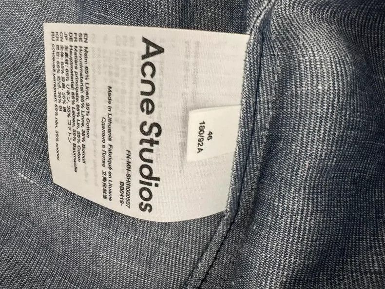 Acne Studios acne studios Blue shirt 2504-Nextarrow Size US L / EU 52-54 / 3 - 4 Thumbnail