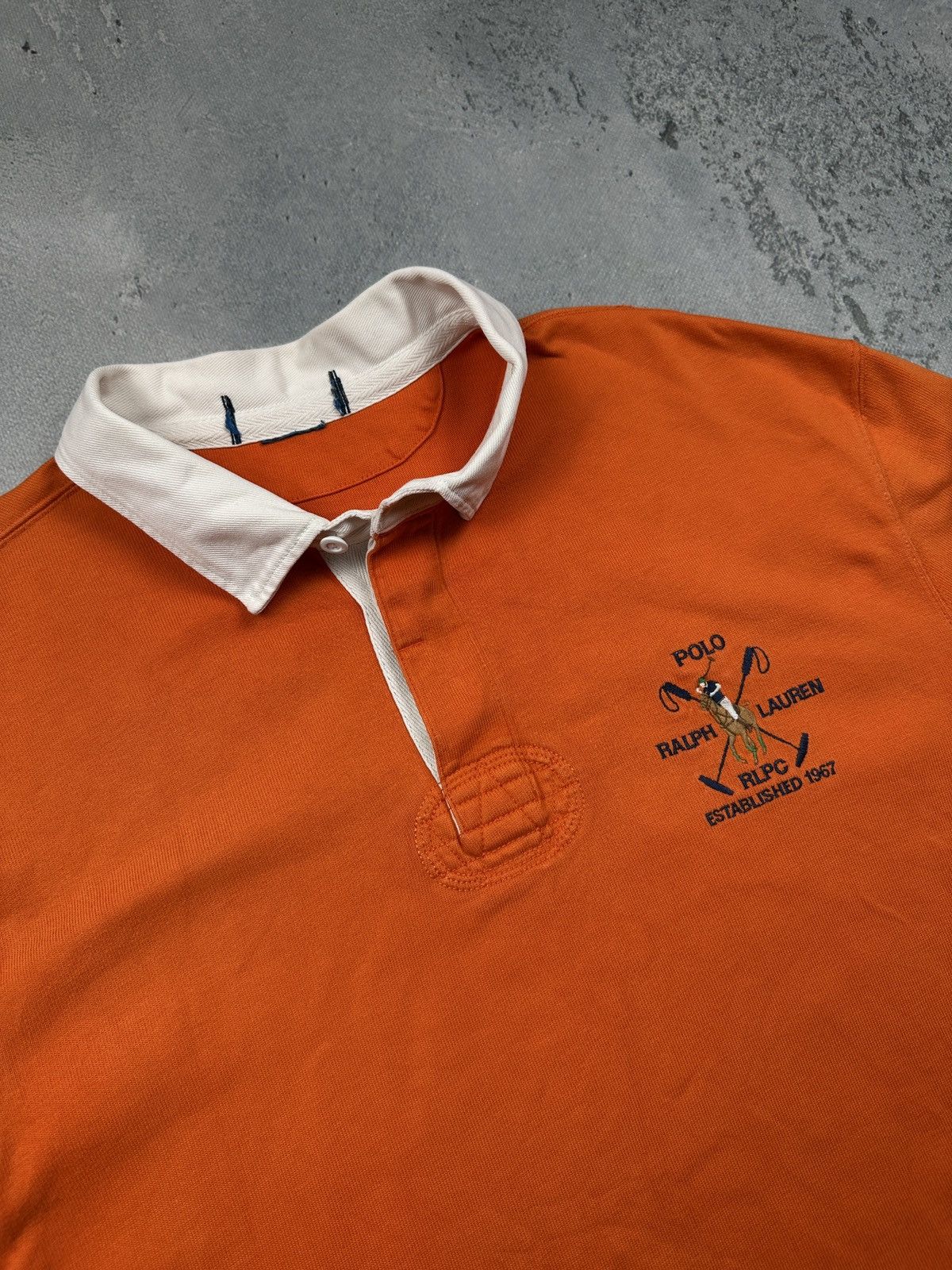 Polo Ralph Lauren Polo Ralph Lauren RLPC Orange Long Sleeve Rugby Shirt 90s Size US XL / EU 56 / 4 - 6 Thumbnail