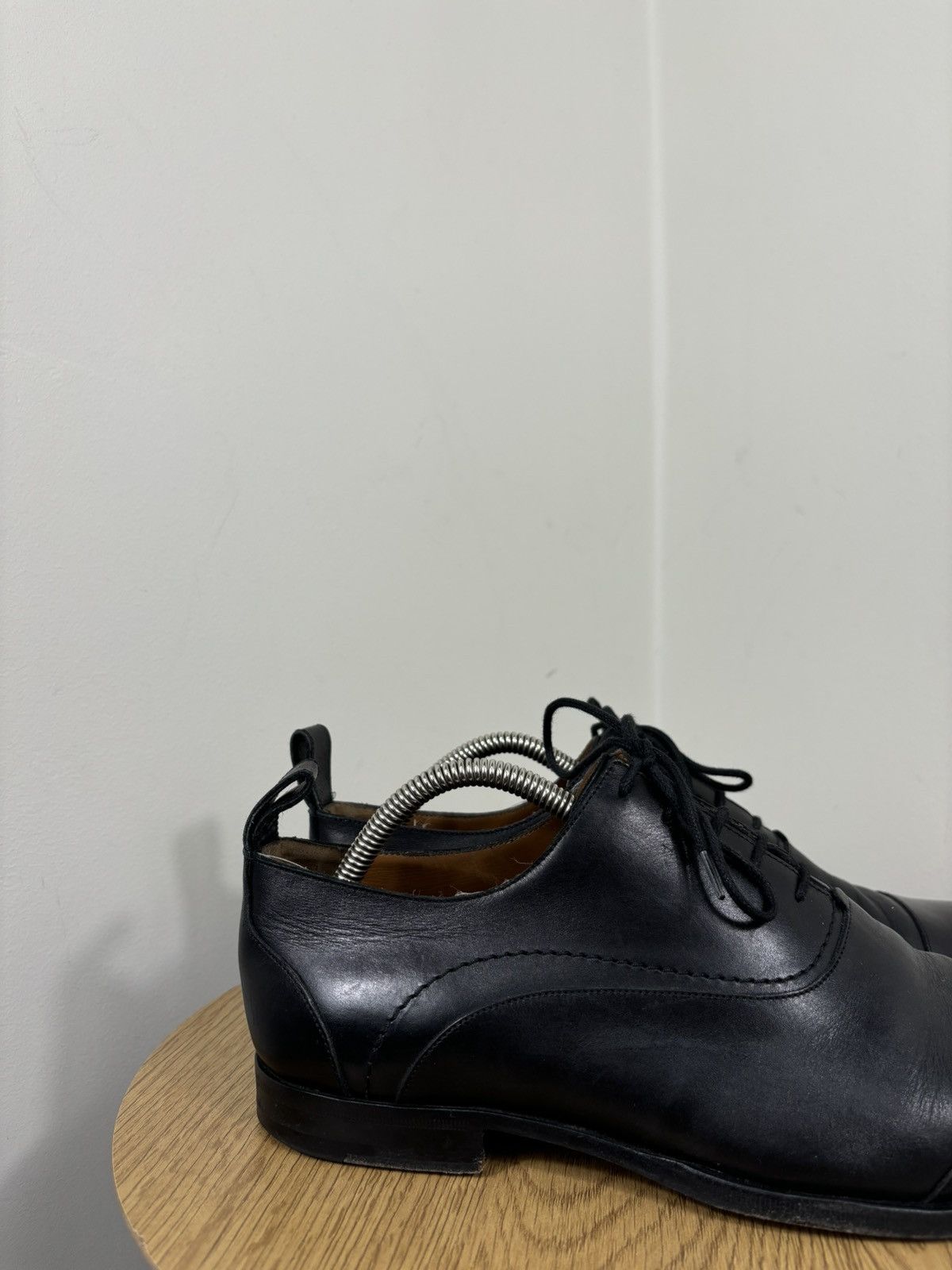 Bally Bally Andreos Men’s Cap Toe Dress Black Leather Derby Shoes Size US 8 / EU 41 - 4 Thumbnail